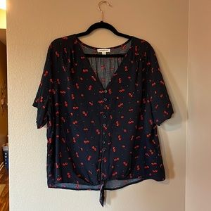 Cherry Pattern Blouse -  XL